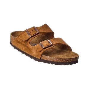 Birkenstock Women's Narrow Arizona Suede Sandal, Brown